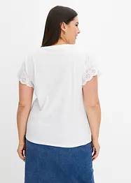 T-shirt à broderie ajourée, bonprix