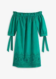 Robe brodée à col Bardot, bonprix