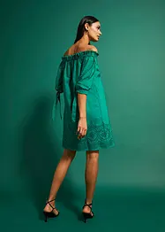 Robe brodée à col Bardot, bonprix