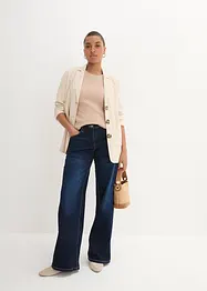 Wide-Leg-Jeans Mid Waist, Stretch, bonprix