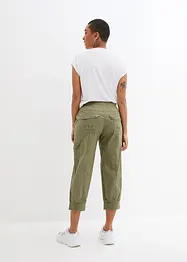 Pantalon cargo 3/4 en coton avec taille élastiquée, bonprix