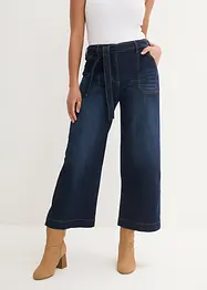 Jean large cropped, taille haute élastiquée, bonprix