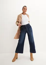 Jean large cropped, taille haute élastiquée, bonprix