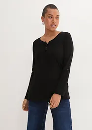 Leichtes Langarm-Shirt mit Knopfleiste, bonprix