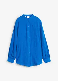 Oversized Musselin-Longbluse aus Baumwolle mit Seitenschlitzen, bonprix