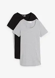 Basic Long-T-Shirt 2er-Pack, Kurzarm, bonprix