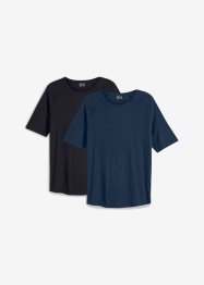 T-Shirt in Flammgarn Qualität, (2er Pack), RAINBOW