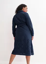 Hemdblusenkleid mit Lochstickerei, bonprix