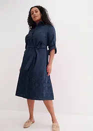 Hemdblusenkleid mit Lochstickerei, bonprix