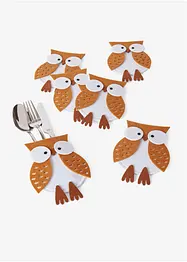 Lot de 6 porte-couverts en forme de hibou, bonprix