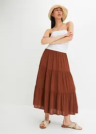 Jupe midi en viscose, effet froissé, bonprix