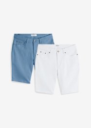 Stretch-Jeans-Bermuda, Regular Fit (2er Pack), bonprix