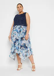 Robe en crêpe avec dentelle fine, bonprix