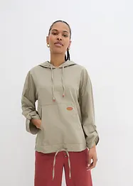 Schlupfbluse mit Kapuze aus Leinenmix, bonprix