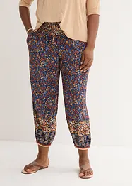 Pantalon à enfiler en viscose avec ceinture smockée, bonprix