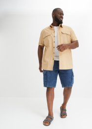 Cargo-Jeans-Bermuda aus Bio Baumwolle, Loose Fit, RAINBOW