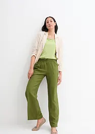 Pantalon ample à taille élastiquée en viscose mélangée, bonprix