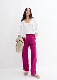 Pantalon ample à taille élastiquée en viscose mélangée, bonprix