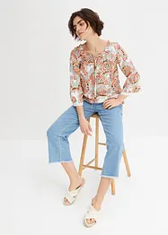 Blouse imprimée à dentelle, bonprix