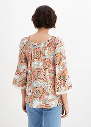 Blouse imprimée à dentelle, bonprix