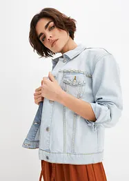 oversized Jeansjacke mit Strass-Applikation, BODYFLIRT