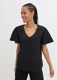 Bluse mit Flügelärmeln und  Lockstickerei, bpc bonprix collection