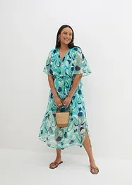 Chiffon Kleid mit Flügelärmeln, bonprix