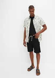 Bermuda à taille élastiquée en lin mélangé, Regular Fit, bonprix