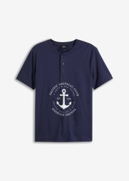 T-shirt col Henley en coton, bpc bonprix collection