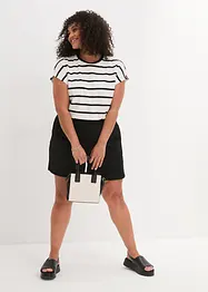 Short en jersey texturé à taille haute élastiquée, bonprix