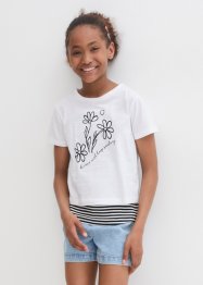 Mädchen 2 in 1 Shirt und Top (2tlg. Set) aus Bio-Baumwolle, bpc bonprix collection