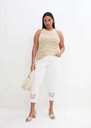 Ajour-Stricktop mit Leinenanteil, bonprix