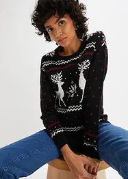 Pull à motif hivernal, bonprix