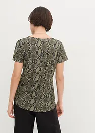 T-shirt long à imprimé animal avec viscose, bonprix