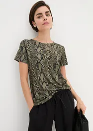 T-shirt long à imprimé animal avec viscose, bonprix