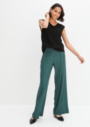 Pantalon à taille élastiquée en crêpe de viscose fluide, bpc bonprix collection