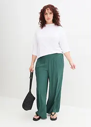 Pantalon à taille élastiquée en crêpe de viscose fluide, bonprix