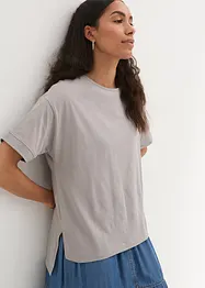 Oversize Baumwoll-T-Shirt mit Seitenschlitzen, bonprix