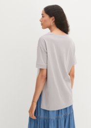 Oversize Baumwoll-T-Shirt mit Seitenschlitzen, bpc bonprix collection
