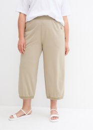 Pantalon large en Punto di Roma à taille élastiquée et finitions bords-côtes à la base, bpc bonprix collection