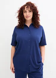 Shirt-Bluse mit Rippstruktur und Knopfleiste, bonprix