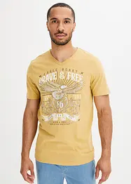 T-shirt en coton avec col V, bonprix