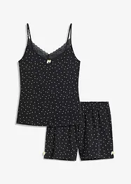 Pyjashort avec top à fines bretelles et dentelle, bonprix