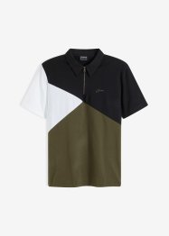 Stretch-Poloshirt mit Reißverschluss und Bio Baumwolle, Slim Fit, RAINBOW