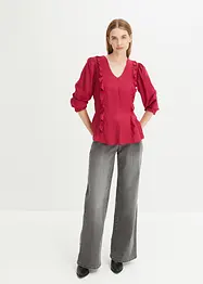 Blouse à volants en viscose fluide, bonprix