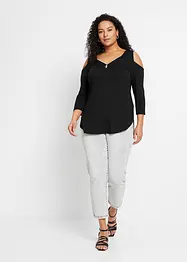 T-shirt en viscose découpé sur les épaules, bonprix