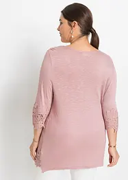T-shirt avec finitions dentelle, bonprix
