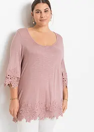 T-shirt avec finitions dentelle, bonprix