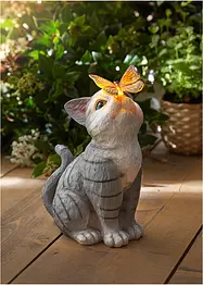 Solar Dekoleuchte Katze mit Schmetterling, bonprix