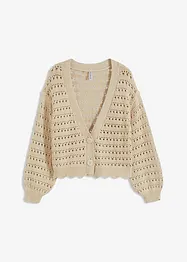 Ajour-Strickjacke aus reiner Baumwolle, bonprix